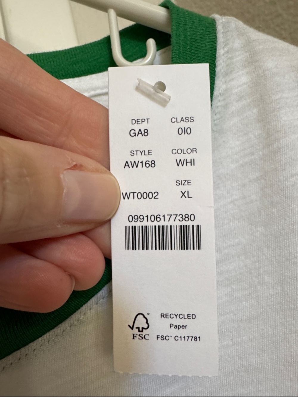 J. Crew White Tee with Green Tennis Graphic and Trim - Picture 3 of 5